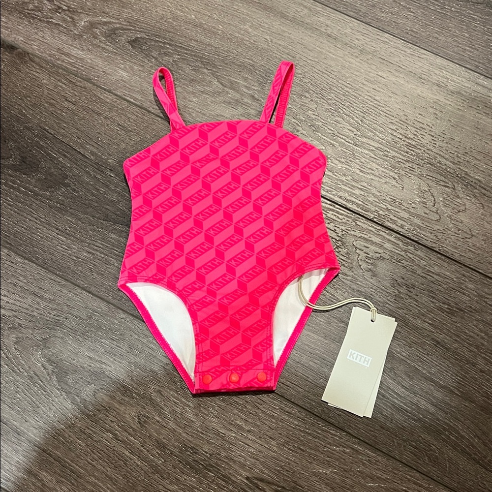 Kith Kids Bright Pink One Piece Swimsuit